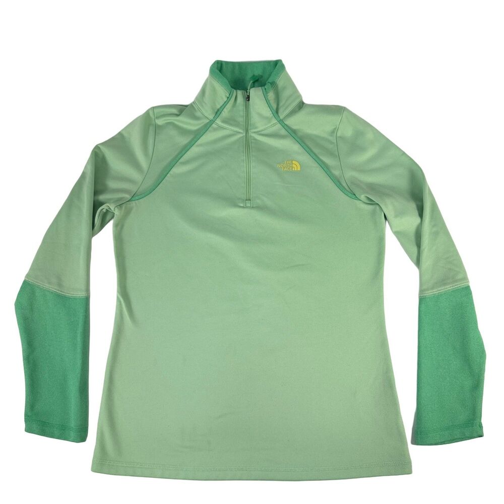 The North Face Women's 1/4 Zip Pullover Green Long Sleeve Athletic Top Size M
